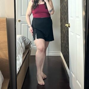 American Eagle black XXL skirt with built-in shorts and slit